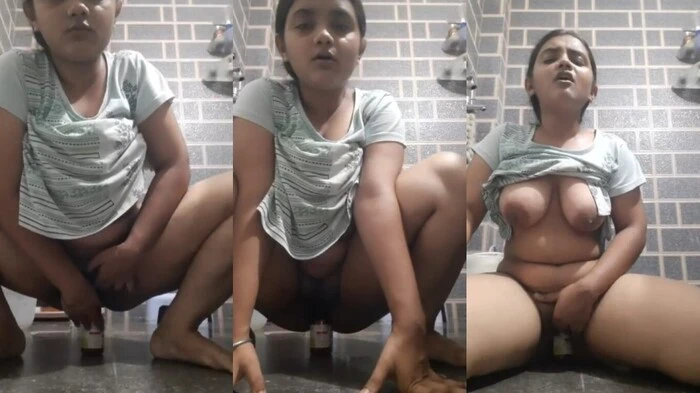 Desi Horny Bitch Putting Bottle Inside Her Pussy Viral Sex